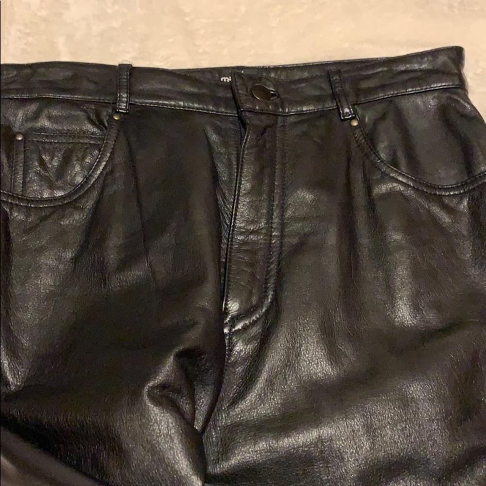 Wilsons Leather Black Straight Leg Pants - Picture 4 of 12